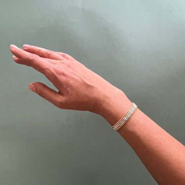 Brazalete Telar Dorado Mini Metálico Plateado